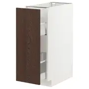 METOD / MAXIMERA base cabinet/pull-out int fittings, white/Sinarp brown, 30x60x80 cm