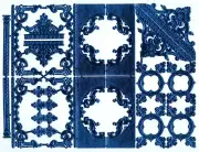 Scrap Die cut German Dresden Blue Paper Embellishments Victorian Crafts