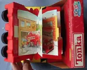 TONKA TOY BOOK "REGGIE'S BIG RESCUE' TRANSFORMS FROM A FIRETRUCK AGE 18 MO+ NEW