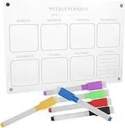 SHOWERORO Week Planner White Board Magnetic Fridge Board Dry Erase Magnetic Planner for Daily Schedule