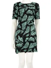 Leaf Pattern Mini Dress