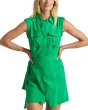 Derek Lam 10 Crosby Giselle Tie Front Mini Cargo Dress