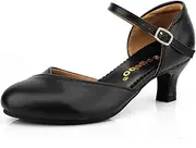 [Sogebo] Women's Ballroom Salsa Latin Dance Pumps Wedding Ankle Strap Heels Character Shoes