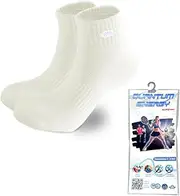 [OMEO] Quantum Energy Socks for Women – Pain Relief, Improved Circulation, Balance & Stability – Graphene-Infused, Moisture-Wicking, Odor-Resistant, Joint Support – White Ankle Socks, Grey