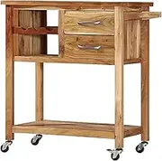 Trolley on Wheels Kitchen Trolley 31.5"x17.7"x35.8" Solid Wood Acacia,Furniture Carts & Islands Kitchen & Dining Carts Trolley