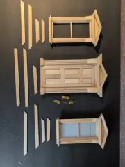 1/12 Scale Dollhouse Miniature Door w/Handle & Knocker With Dual Windows