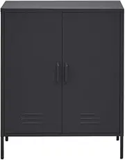 Artiss in Locker, Metal Sideboard Buffet Cabinet Bedside Table Shoe Storage TV Cabinets Organiser Home Bedroom Kitchen Living Room Bathroom Furniture, with Adjustable Shelf Handy Hook Charcoal