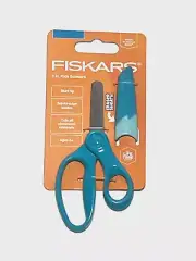 School Scissors Teal 5in safety edge blades with Sheath Eraser Blunt Tip NEW!