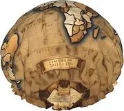 Old Stained World Map Print Various Activities Shower Cap Reusable Soft And Lightweight Bath Hair Cap Long Hair