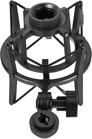 NULYLU Microphone Shock Mount Mic Shock Mount Mic Holder Mic Hanger Adjustable Mic Stand Boom Arm Mic Stand Microphone Arm with Pop Filter Wireless Mic Clip Microphone Adapter