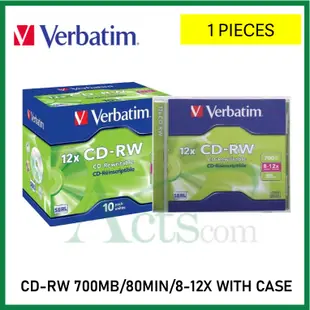 帶有塑料磁盤盒的 VERBATIM 12X CD-RW / CD 可重寫 / 磁盤