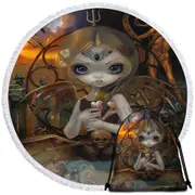 Fine History Art Unseelie Court Famine Spider Fairy Round Beach Towel