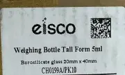 26 - Eisco Labs Weighing Bottle Tall Form 5mL Borosilicate Glass w/ Stopper LOT
