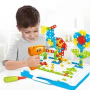 237PCS Mosaic Building Blocks Peg Electric Drill Assemble Toy Set Birt