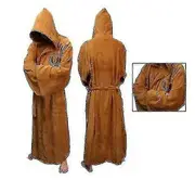 Star War Bath Robe Jedi Sith Hooded Bathrobe Cloak Soft Fleece Dressing Gown Christmas Gift brown XL