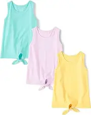 [The Children's Place] Girls' Sleeveless Tie Front Tank Tops 3 Pack