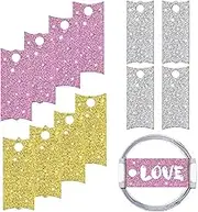 Glitter Name Tag,Acrylic Cup Lid Name Tag - Lightweight Drinking Supplies for Work Area, Home, School, Coffee Shop