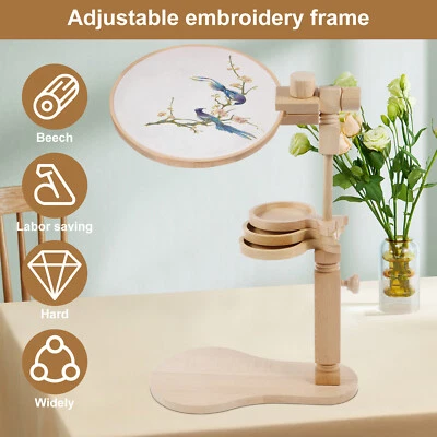 Embroidery Hoop Stand with Storage Trays Adjustable Embroidery Frame Stand wenSl