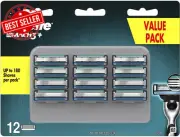 Men'S Mach3+ Manual Razor Blades Value Pack with 12 Cartridges Blade Refills