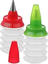 MOTHNUR 2pcs Cream Piping Bottle Reusable Decorating Tools for Cake Icing and Cookie Design Squeeze Bottles for Home Baking and