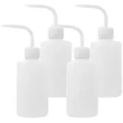 4 Packs 250ml Plastic Tattoo Wash Bottle with Squeeze Dispenser, White