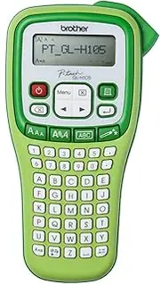 Brother GL-H105 Label Maker, P-Touch Garden Label Printer, Handheld, ABC Keyboard, Up to 12mm Labels, Includes 12mm Black on White Tape Cassette