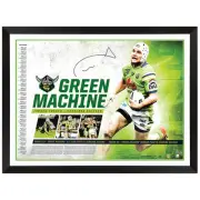 Canberra Raiders Jarrod Croker Green Machine Signed Print Framed