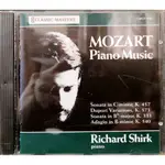 鋼琴音樂-CD-RICHARD SHIRK 理查德謝克 MOZART PIANO MUSIC