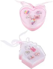 Vaguelly Enchanting Children's Ring Box Charms Adjustable Ring Case for Little Girls for Playtime