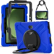 Jarttarn Case for Samsung Galaxy Tab Active 5 Pro 10.1 inch 2025, Full-Body Heavy Duty Shockproof Protective Cover with 360° Rotating Stand/Handle Grip/Shoulder Strap (Blue)