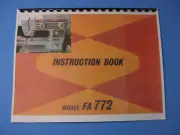 Janome FA - 772 Sewing Machine Manual - Printed