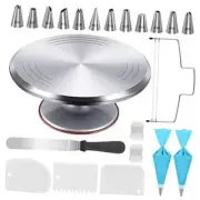 22pcs Cake Decorating Supplies Kit, Baking Tools with 12" Aluminium Cake