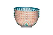 4x Mikasa Does it All Dining Tableware Glazed Bowl 15.7cm - Mixed Folk