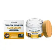 Beef Tallow Sunscreen, Mineral Sunscreen SPF 30, Non Toxic Sunscreen for Face & Body, Tallow & Zinc Oxide Sunblock Non-Greasy UVA+UVB Protection 1PCS