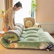 Japanese Bed Futon Mattress Full Size, Padded Folding Roll Up Sleeping Pad, Super Soft Lamb Velvet Tatami Floor Mattress for Adults (Color: C, Size: 15)