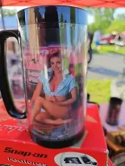 Snap On Vintage Mug Cup Calendar Girl Thermo Serv Cynthia 1987