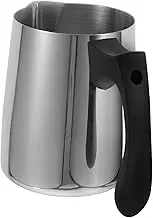FUNNETOYU Stainless Steel Latte Art Pitcher with Heat Resistant Handle Versatile Milk Frothing Jug for Espresso Candle Making and Baking Activities