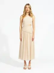 BNWT ALICE MCCALL CHAI LATTE LOLITA MIDI DRESS - SIZE 12 AU/8 US (RRP $549