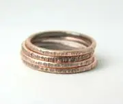 Copper Ring Stackable Hammered Rings band Size 12.5 Wedding Ring Unisex thin 2mm