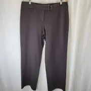 Eileen Fisher Chocolate Brown Heavyweight Rayon Knit Dress Pants, L, NWT