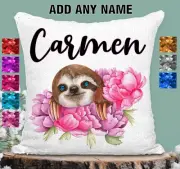 Sloth Cushion Cover Sequin Throw Pillow Personalised