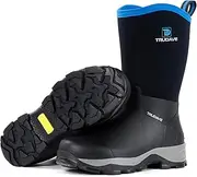 [Trudave] Rubber Boots for Men With Steel Shank,Work mud Rain Boots, Mens Waterproof Hunting Boots for Farming, Gardening, Fishing,Size 6-13
