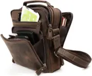 Genuine Leather Small Messenger Bag for Men Vintage Shoulder Crossbody Bags for