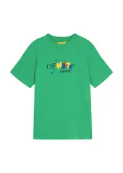 Off-white Kids Logo-print Cotton T-shirt (4-10 Years) - Green - 10YR (10 Years) 10YR (10 years)