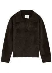 Lisa Yang Kerry Brushed Cashmere Polo Jumper - Dark Brown - 1 (UK 8-10 / S-M) 1 (UK 8-10 / S-M)