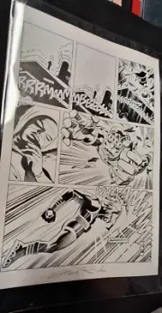 STEVE RUDE SIGNED X-MEN SENTINEL 11" x 17" ORIGINAL ART ANDREW PEPOY INKS!