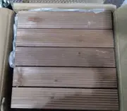 Interlocking Wooden Floor Tiles Brown 11-1/4" x 11-1/4" ~ 11 Pcs