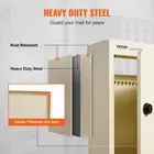 Wall-Mount Steel Mailbox with Combination Lock, Beige, 12.6x6.3x16.9 Inches