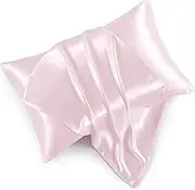 HommxJF Blush Pink Satin Pillowcases with Zipper （20x26）,Standard Size Satin Pillowcases Set of 2, Blush Pink Silk Pillowcase for Hair and Skin