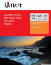 60Sheets Thermal A3 Laminating Pouches 303x426mm Sheets 150Micron75x2 Uinkit